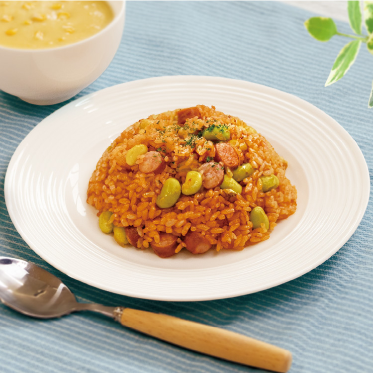 ケチャップ豆ご飯